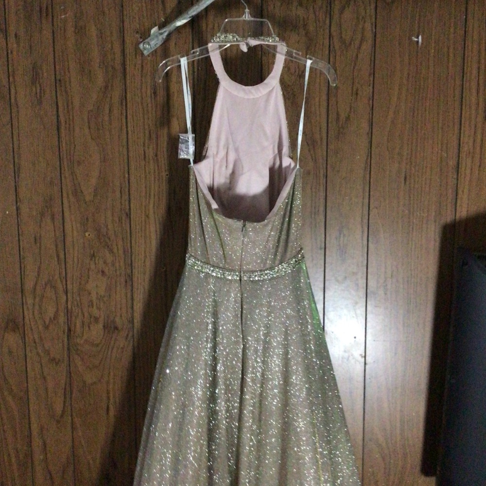 Camille la Vie Champagne halter dress SZ 0 - Picture 4 of 7